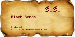 Bloch Bence névjegykártya