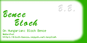 bence bloch business card